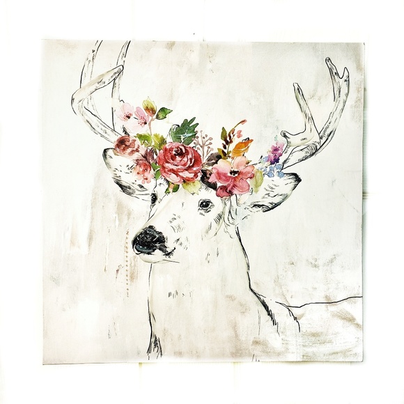 Deer Painting Print Canvas Baby Nursery Girl Buck